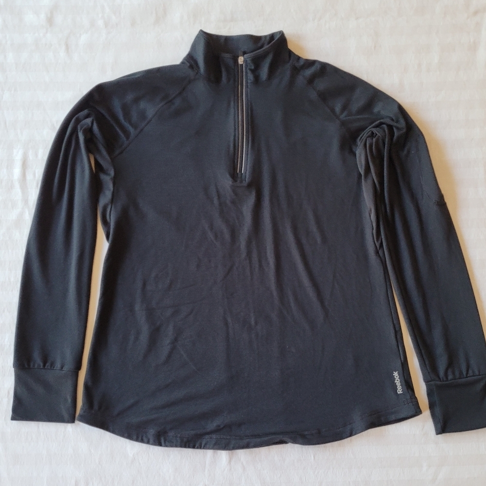 Reebok Black Long Sleeve Quarter-Zip Top
